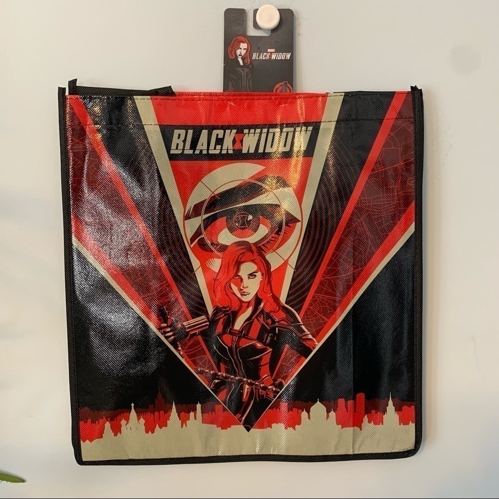 Marvel Black Widow Large Red Reusable Tote Bag NWT